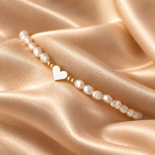 🤍 Timeless Pick | Baroque Pearl Gold Bracelet | Creamy Organic Handcrafted Wristwear