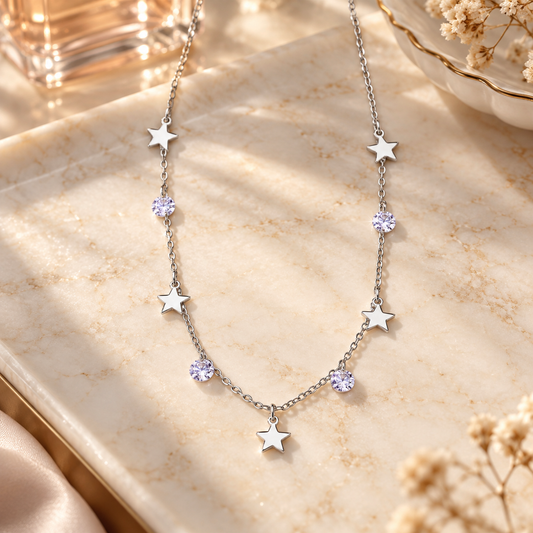 ⭐ Must-Have | Sterling Silver Star Necklace | Dainty Sparkling Celestial Accessory