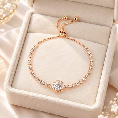 ✨ Staple Pick | Gold Alloy Diamond Bracelet | Sleek Adjustable Sparkle Wrist Band
