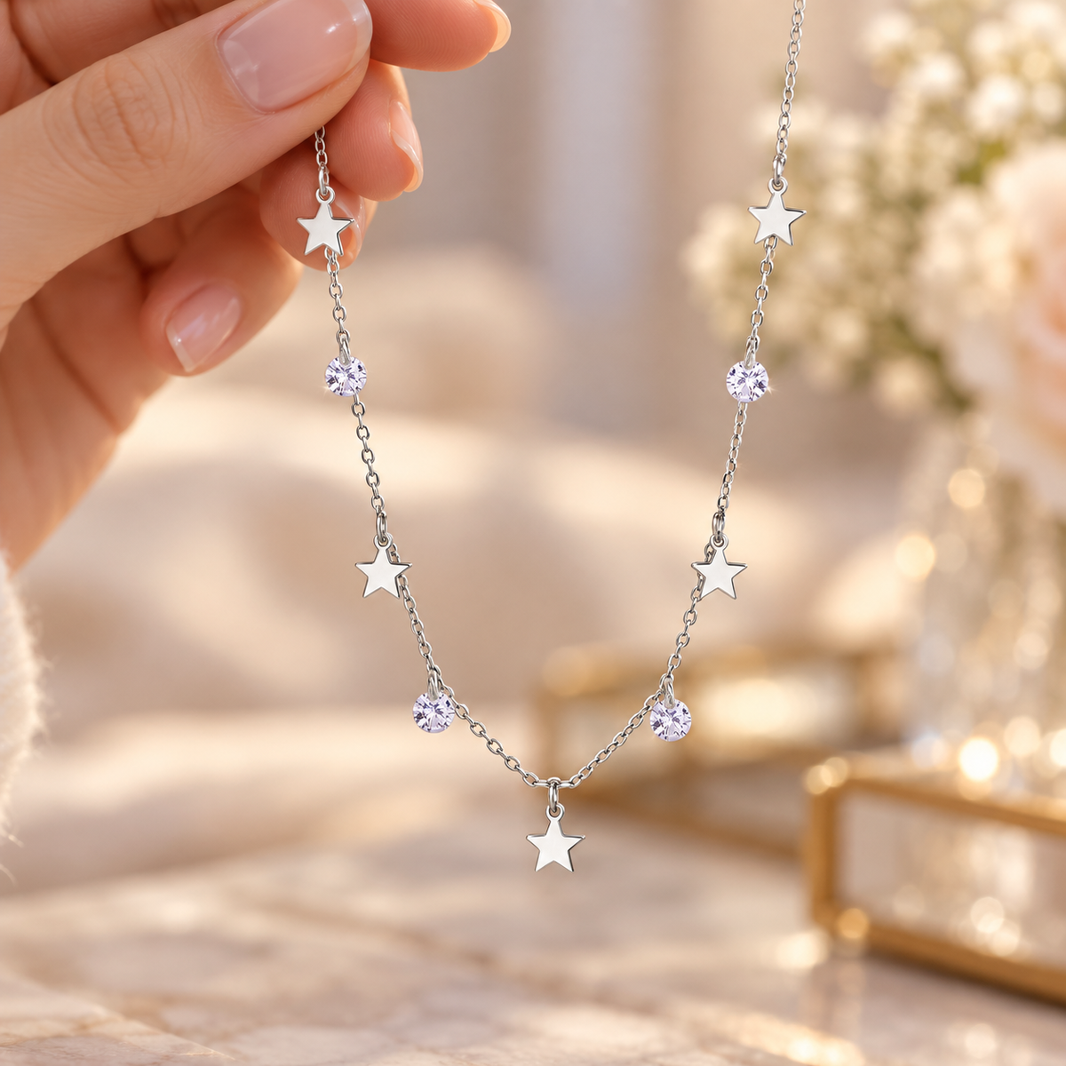 ⭐ Must-Have | Sterling Silver Star Necklace | Dainty Sparkling Celestial Accessory