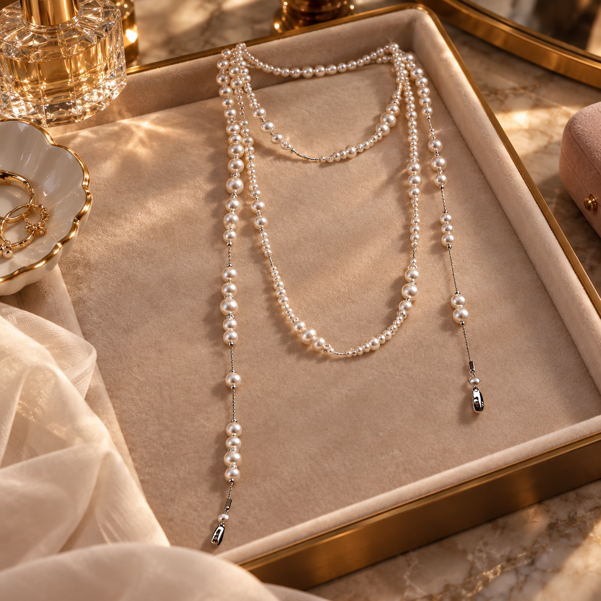 🖤 Statement Piece | Multi-Strand Pearl Necklace | Glam Evening Layered Accessory