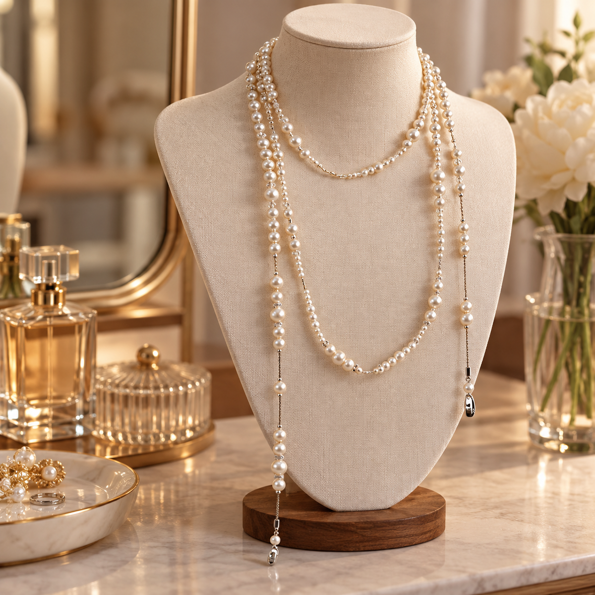 🖤 Statement Piece | Multi-Strand Pearl Necklace | Glam Evening Layered Accessory